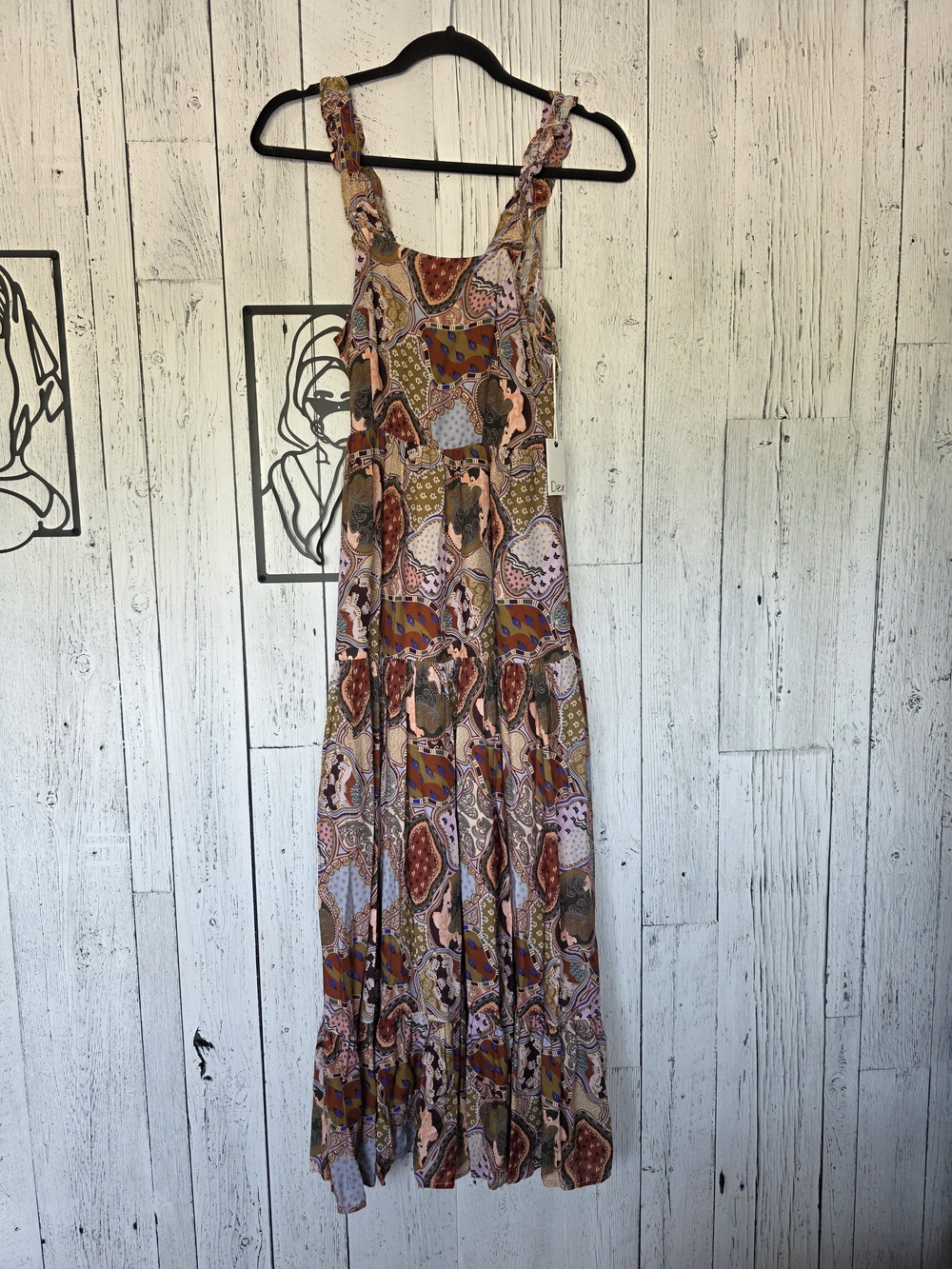 NWT Dex Paisley Boho Tiered Maxi Dress Size XS Vacation Cottage Resort Wear - Picture 3 of 10